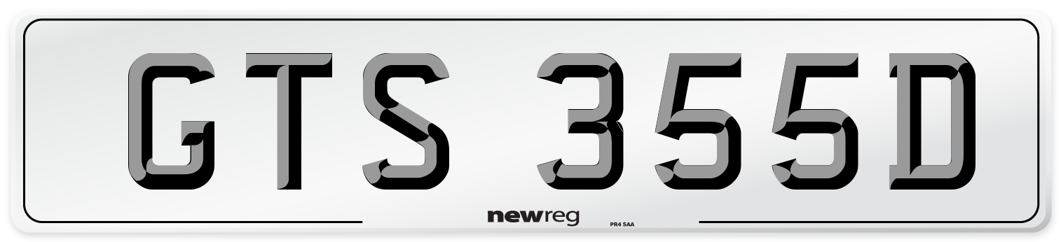 GTS 355D Number Plate from New Reg